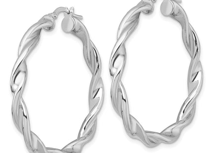 Sterling silver hoop earrings, alternate view
