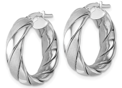 Sterling silver hoop earrings, alternate view