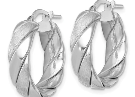 Sterling silver hoop earrings, alternate view