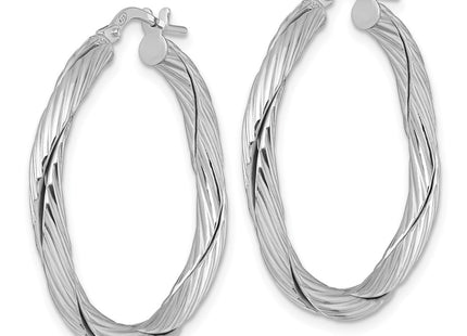 Sterling silver hoop earrings, alternate view