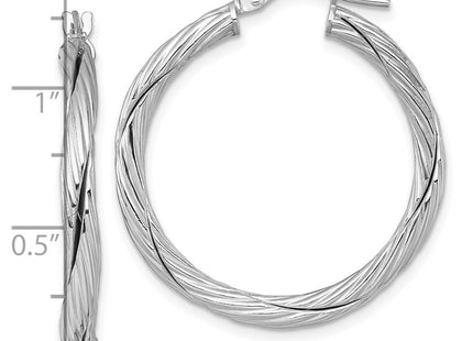 Sterling silver hoop earrings, another view