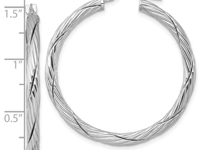 Sterling silver hoop earrings, another view