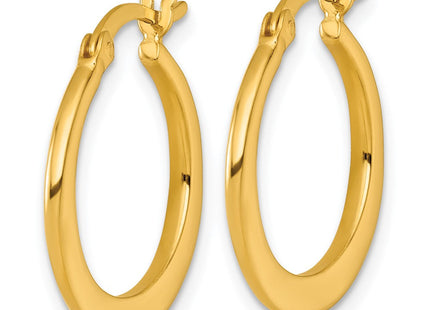Sterling Silver Gold-tone Polished Tapered Round Hoop Earrings (Style QE17906GP)