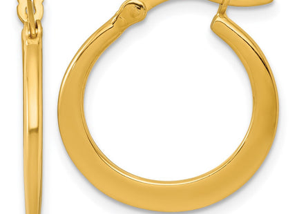 Sterling Silver Gold-tone Polished Tapered Round Hoop Earrings (Style QE17906GP)