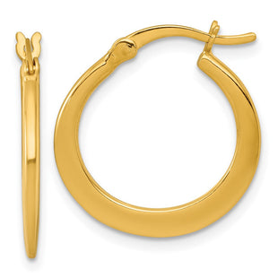 Sterling Silver Gold-tone Polished Tapered Round Hoop Earrings (Style QE17906GP)
