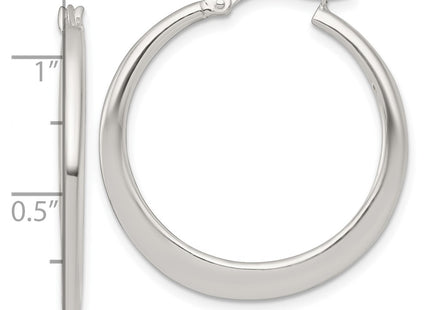 Sterling silver hoop earrings, another view
