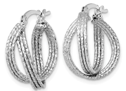 Sterling silver hoop earrings, alternate view