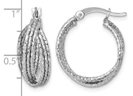 Sterling silver hoop earrings, another view