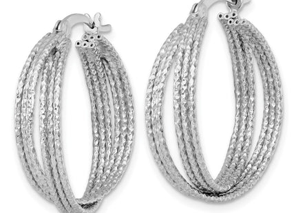 Sterling silver hoop earrings, alternate view