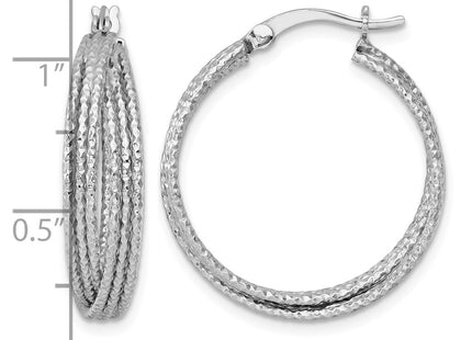 Sterling silver hoop earrings, another view