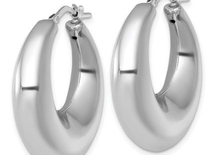Sterling silver hoop earrings, alternate view