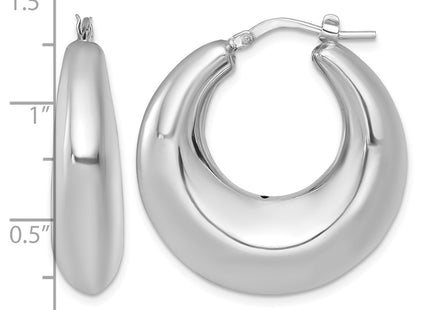 Sterling silver hoop earrings, another view