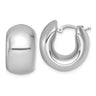Sterling Silver Rhodium-plated Polished x Hollow Hoop Earrings