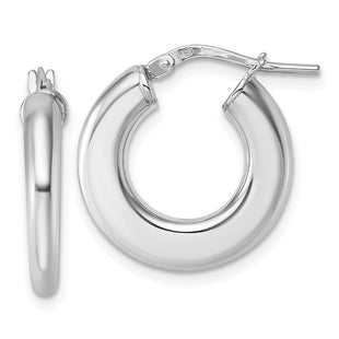 Sterling Silver Rhodium-plated Polished 3.0 x Flat Tapered Tube Hoop Earrings (Style QE17927)