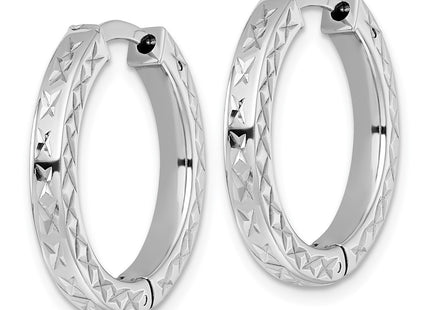 Sterling silver hoop earrings, alternate view