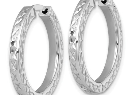 Sterling silver hoop earrings, alternate view