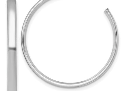 Sterling Silver Rhodium-plated Polished 3.00 x C-Hoop Post Earrings (Style QE17965)