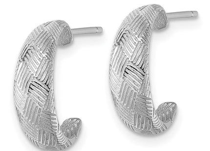 Sterling silver hoop earrings, alternate view