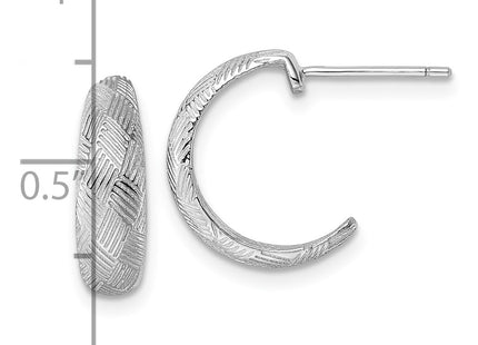 Sterling silver hoop earrings, another view