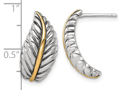 Silver/14k Two-Tone Earrings Style QE17975 - Classique Jewelry Inc.