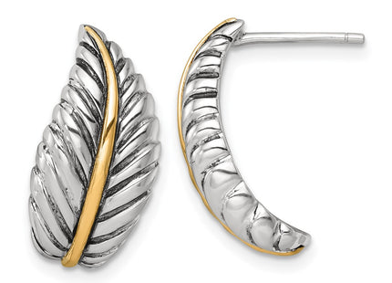 Silver/14k Two-Tone Earrings Style QE17975 - Classique Jewelry Inc.