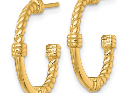 Sterling silver hoop earrings, alternate view
