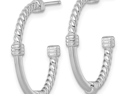 Sterling silver hoop earrings, alternate view