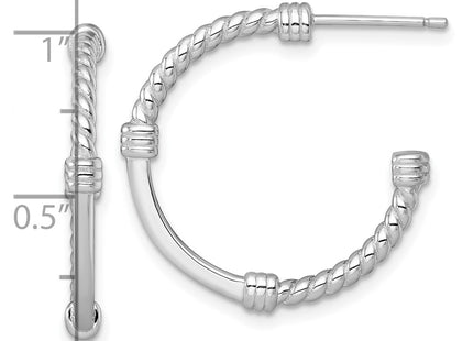 Sterling silver hoop earrings, another view