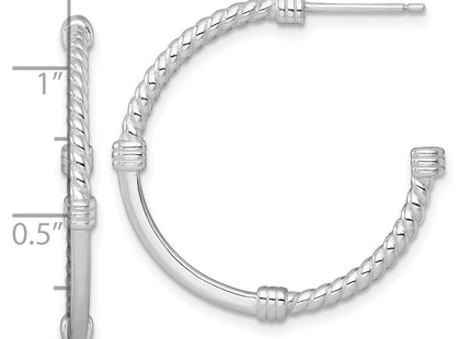 Sterling silver hoop earrings, another view