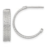 Sterling Silver Polished and Textured 20x4. Post C-Hoop Earrings