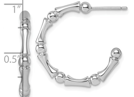 Sterling silver hoop earrings, another view