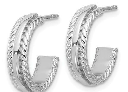 Sterling silver hoop earrings, alternate view