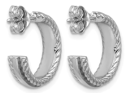 Sterling silver hoop earrings, another view