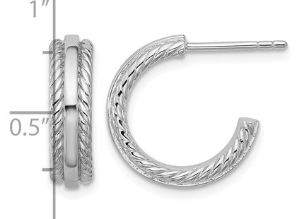 Sterling silver hoop earrings, further view