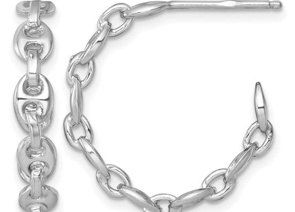 Sterling silver anchor hoop earrings
