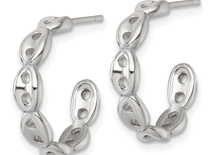 Sterling silver anchor hoop earrings, alternate view