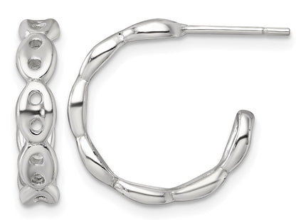 Sterling silver anchor hoop earrings