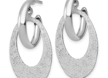 Sterling silver oval hoop earrings, alternate view