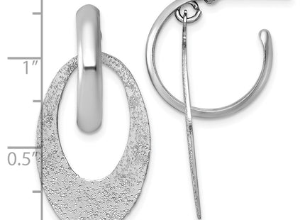 Sterling silver oval hoop earrings, another view