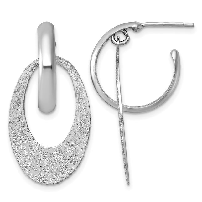 Sterling silver oval hoop earrings