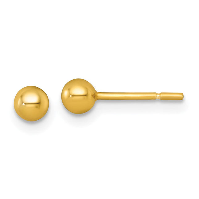 Sterling Silver Gold-Tone Polished Ball Post Earrings
