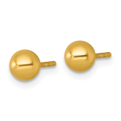 Sterling Silver Gold-Tone Polished Ball Post Earrings, 4.8 x 4.8mm