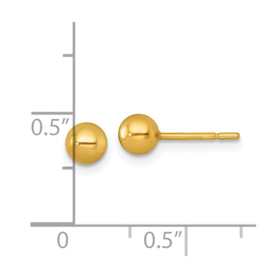 Sterling Silver Gold-Tone Polished Ball Post Earrings, 4.8 x 4.8mm