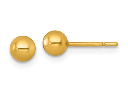 Sterling Silver Gold-Tone Polished Ball Post Earrings (Style QE18034GP)