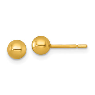 Sterling Silver Gold-Tone Polished Ball Post Earrings (Style QE18034GP)