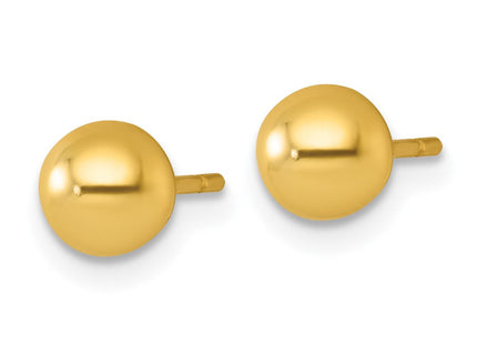 Sterling Silver Gold-Tone Polished Ball Post Earrings (Style QE18035GP)