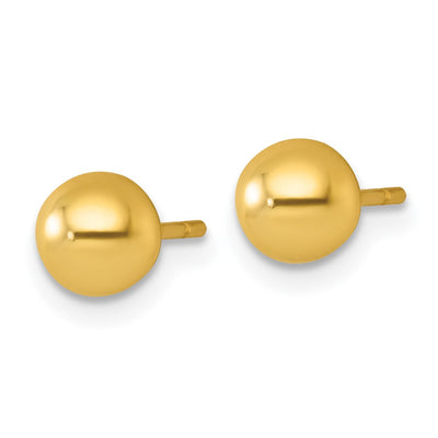 Sterling Silver Gold-Tone Polished Ball Post Earrings, 5.75 x 5.75mm
