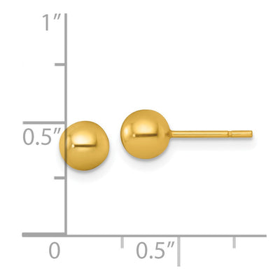 Sterling Silver Gold-Tone Polished Ball Post Earrings, 5.75 x 5.75mm