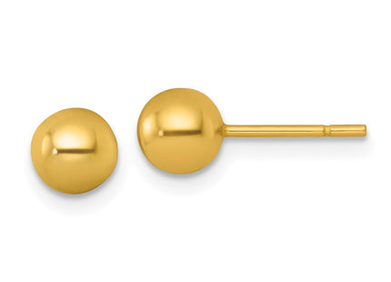 Sterling Silver Gold-Tone Polished Ball Post Earrings (Style QE18035GP)