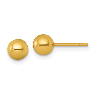 Sterling Silver Gold-Tone Polished Ball Post Earrings (Style QE18035GP)